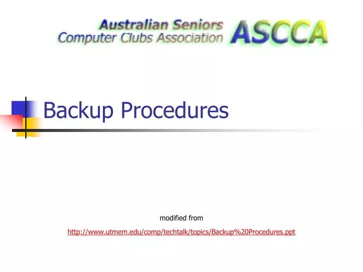 PPT Backup Procedures PowerPoint Presentation, free download ID4959623