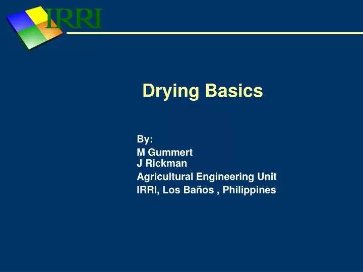 PPT Drying Basics PowerPoint Presentation, free download ID5121093