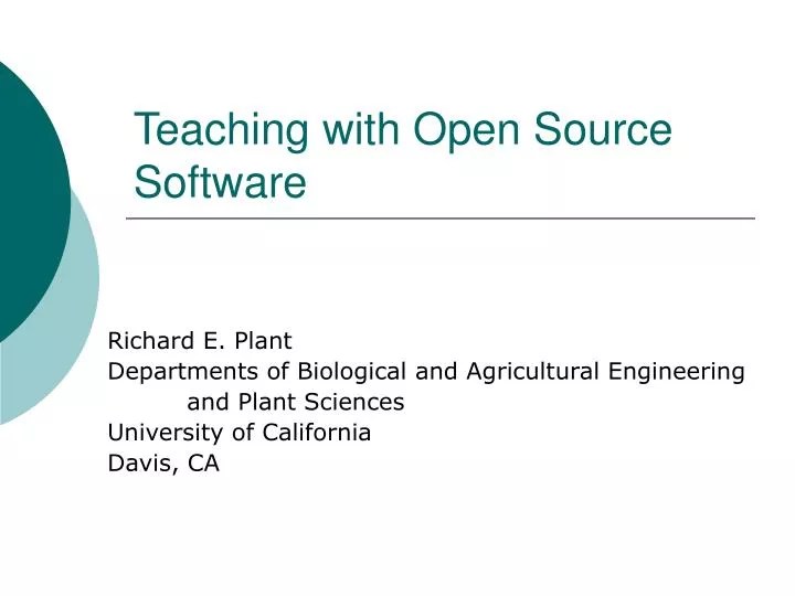 PPT Teaching with Open Source Software PowerPoint Presentation, free