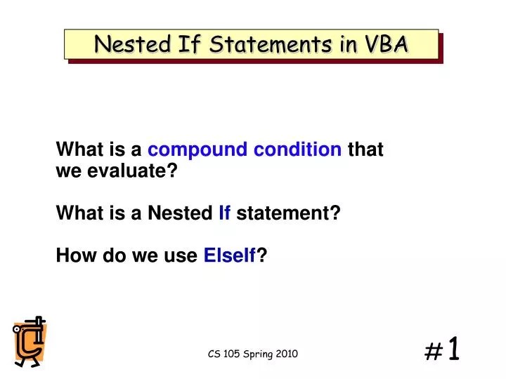 PPT Nested If Statements in VBA PowerPoint Presentation, free