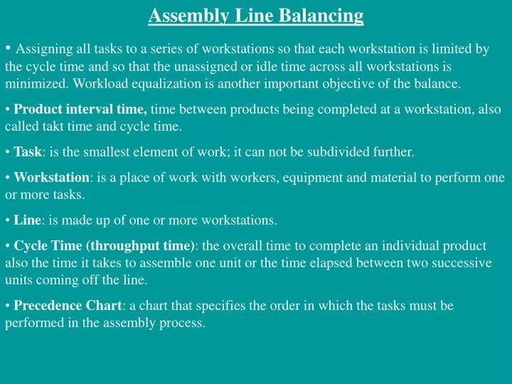 PPT Assembly Line Balancing PowerPoint Presentation, free download ID5367744