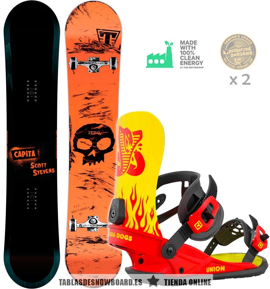 Best Freestyle Snowboard Pack Tabla CAPiTA + Fijaciones Union