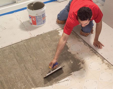 Install a Ceramic Tile Floor In the Bathroom | The Family ... (450 x 355 Pixel)