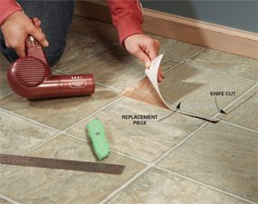 Before you begin, protect the finished floor around the hearth with plastic sheeting and painter's tape. How To Fill Holes In Vinyl Flooring Vinyl Flooring Online