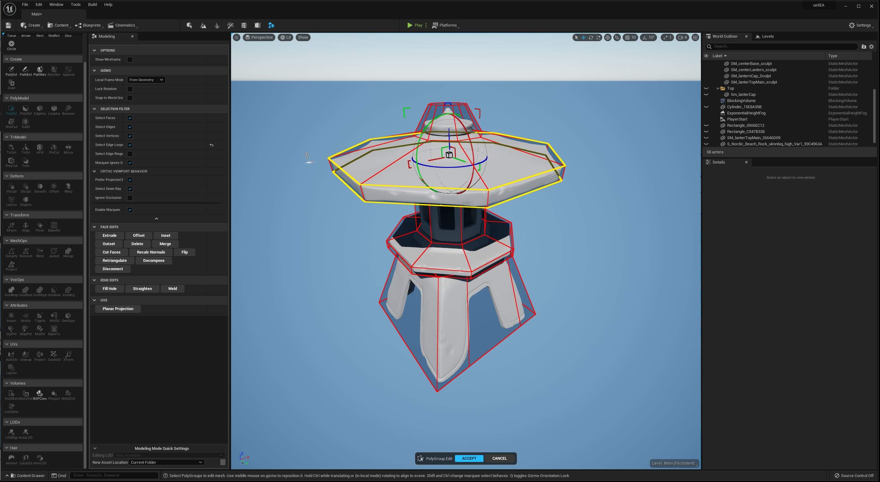 Unreal Engine 5’s modeling mode takes shape