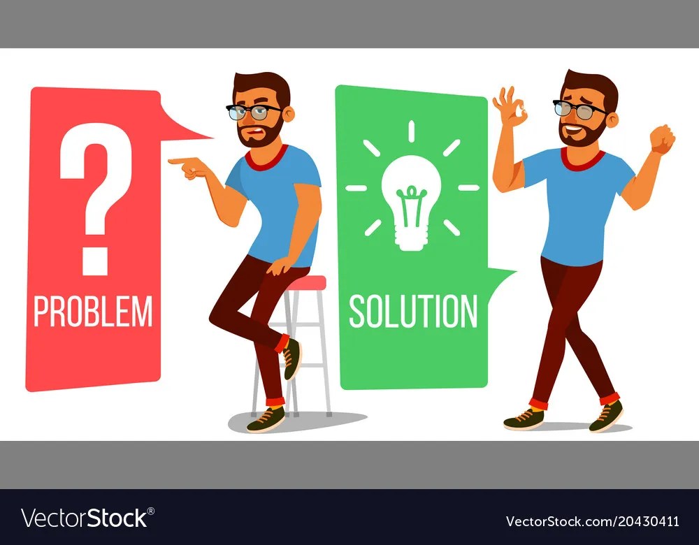 Man Solving Problem Problem Solution Royalty Free Vector