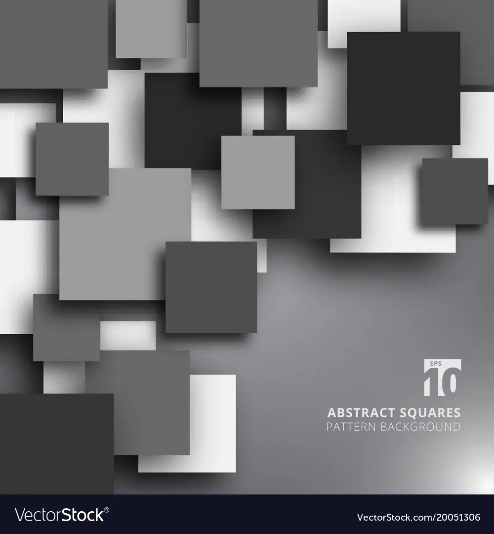 Abstract overlapping square black and white color Vector Image