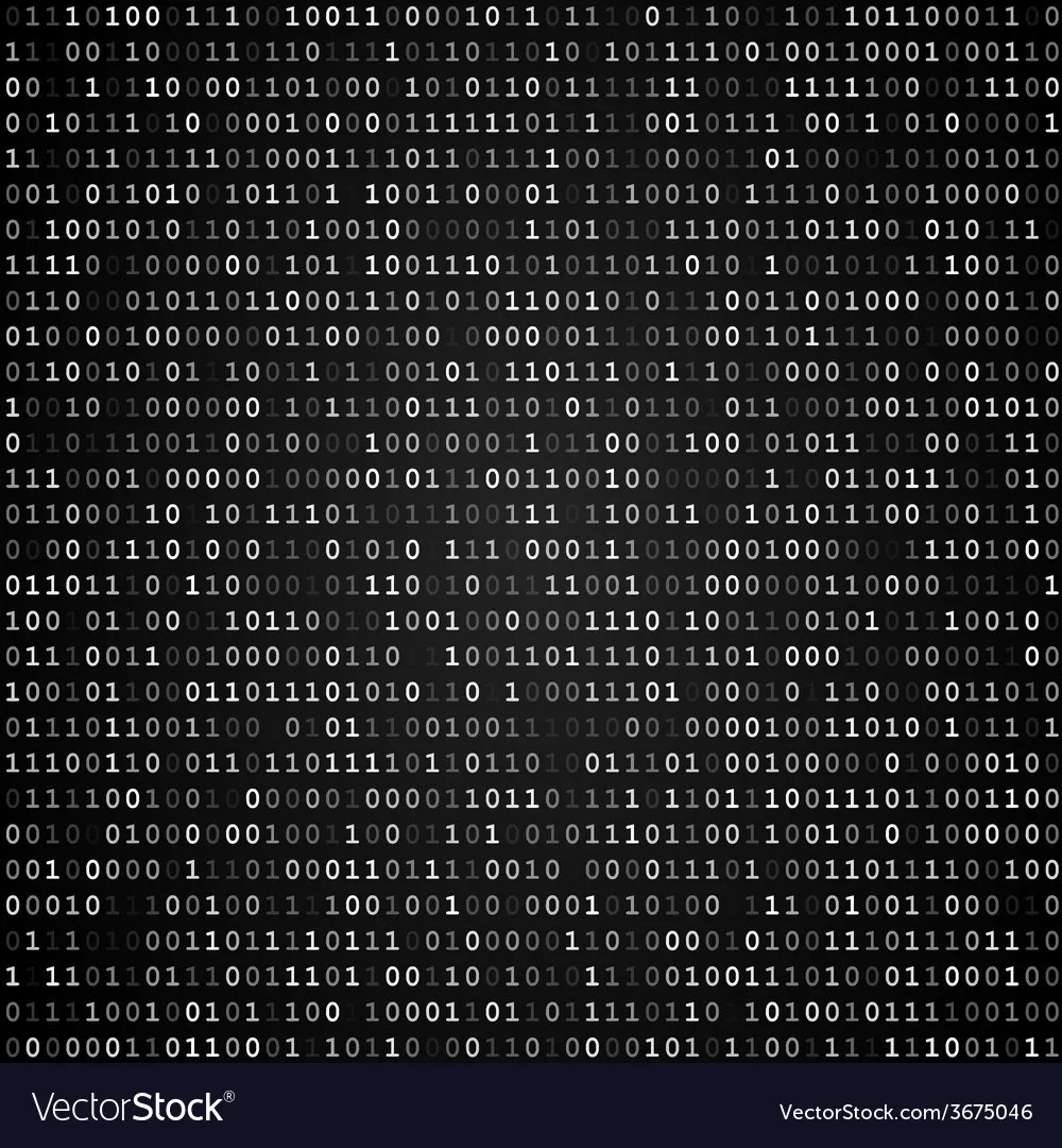 Binary code screen black Royalty Free Vector Image