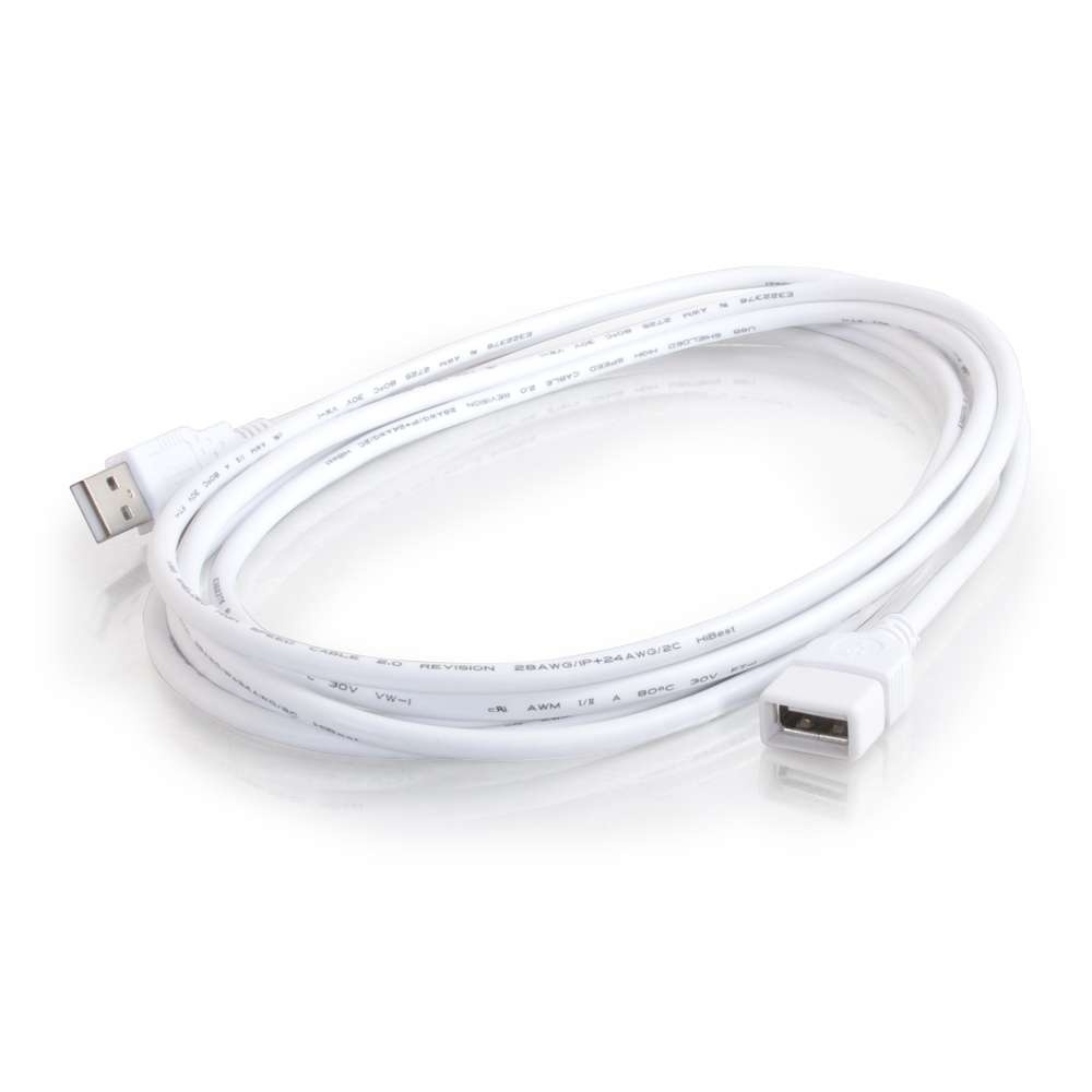3.3ft (1m) USB 2.0 A Male to A Female Extension Cable White USB
