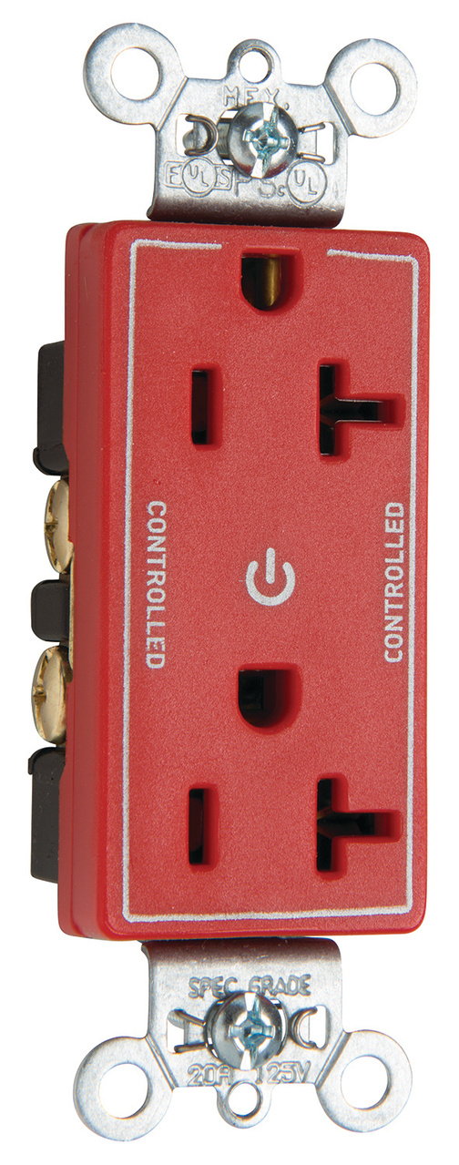 Decorator 20A Dual Controlled Plug Load Duplex Receptacle