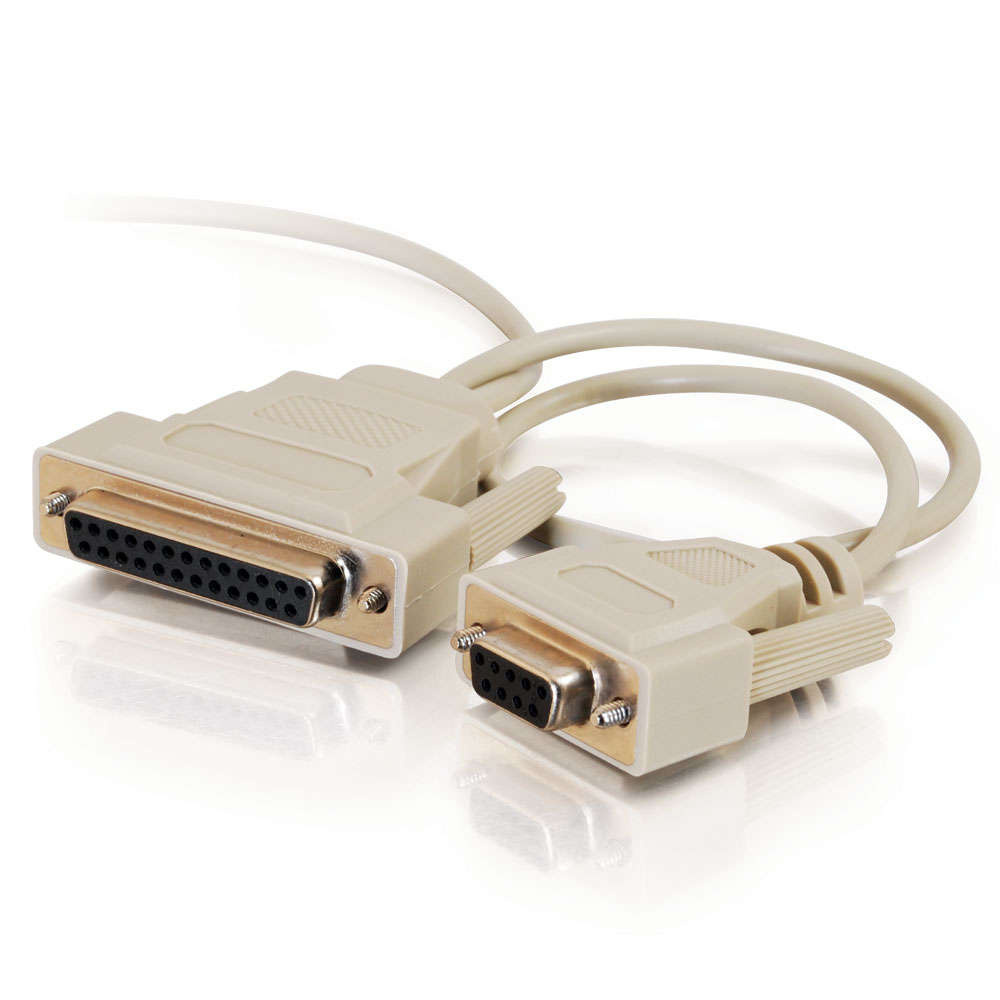 6ft (1.8m) DB9 Female to DB25 Female Universal Serial LapLink® Compatible Cable Serial RS232