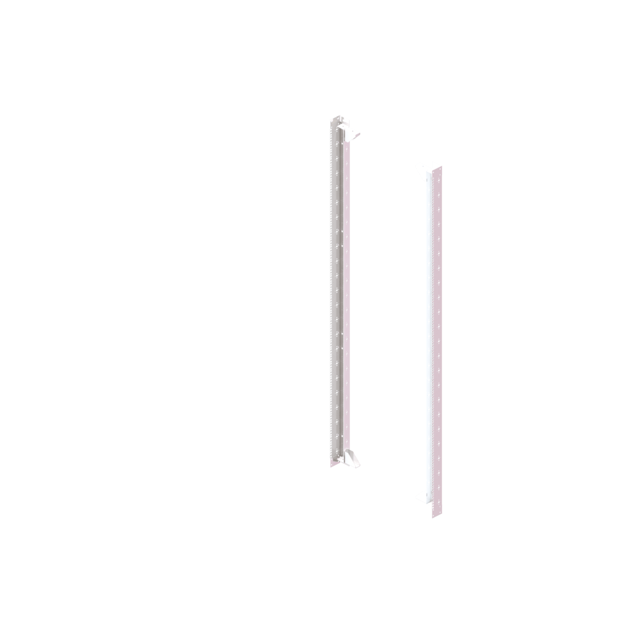 MM20 4 POST ADJ RACK RAIL KIT,7FT,3/8" SUQRE,WT, SET OF 2, WHITE