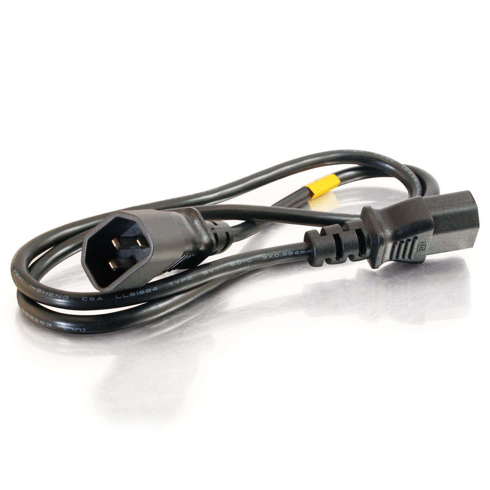 6ft (1.8m) 16 AWG 250 Volt Computer Power Extension Cord (IEC320C14 to IEC320C13) (TAA Compliant