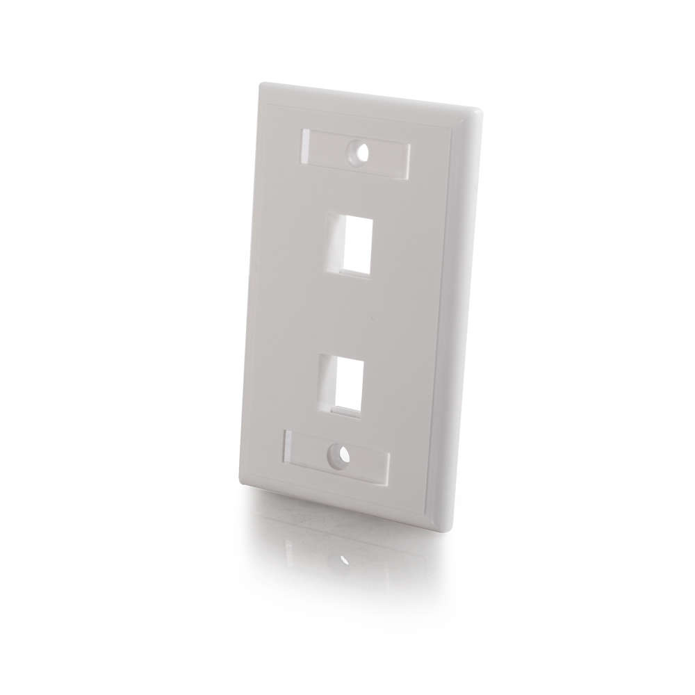 Two Port Keystone Single Gang Wall Plate White Keystone Wall Plates