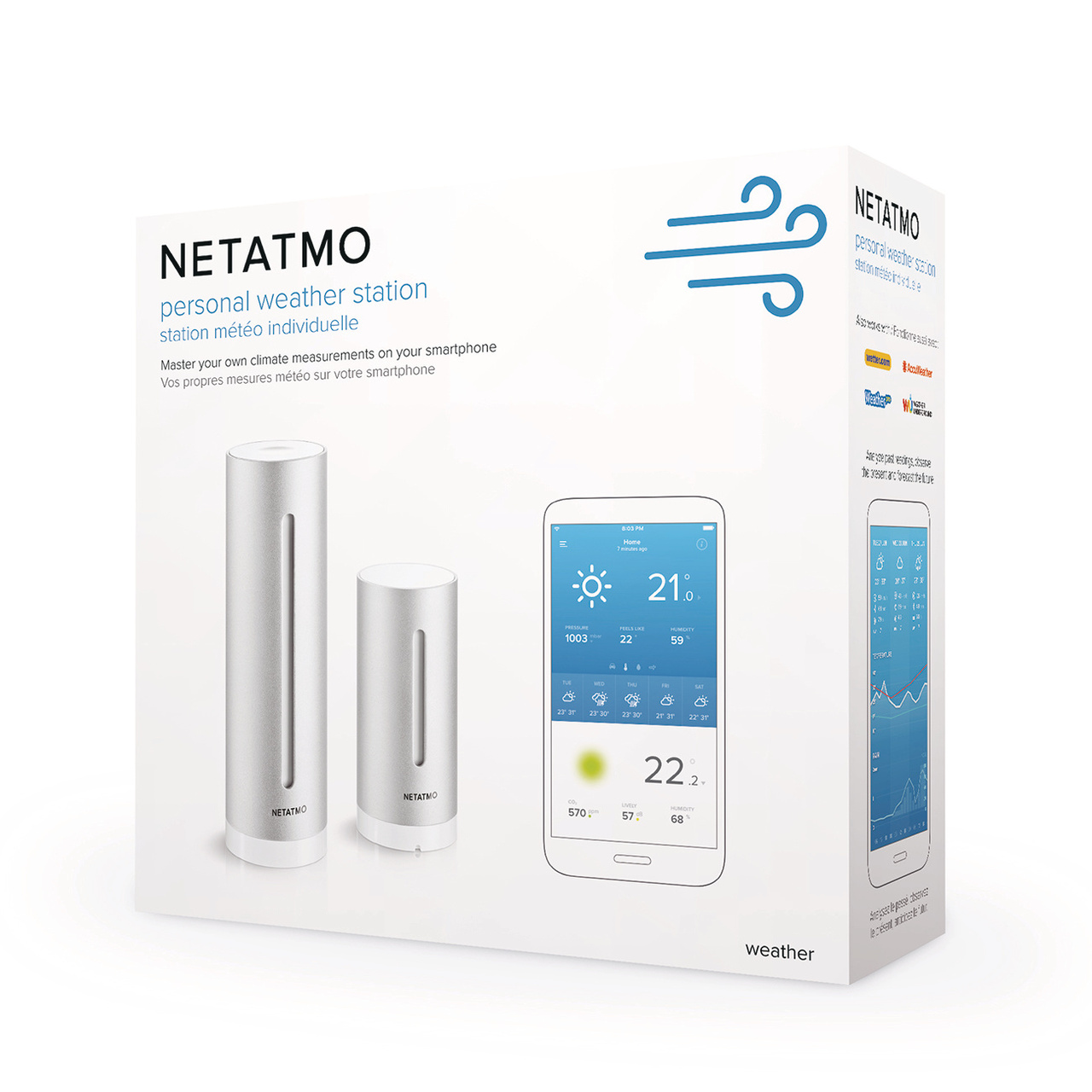 Netatmo Smart Weather Station, Silver Weather Home Automation Audio/Visual