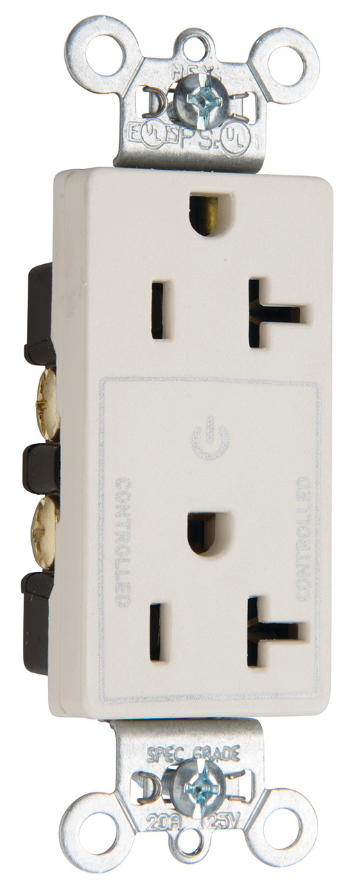 Decorator 20A Half Controlled Plug Load Duplex Receptacle