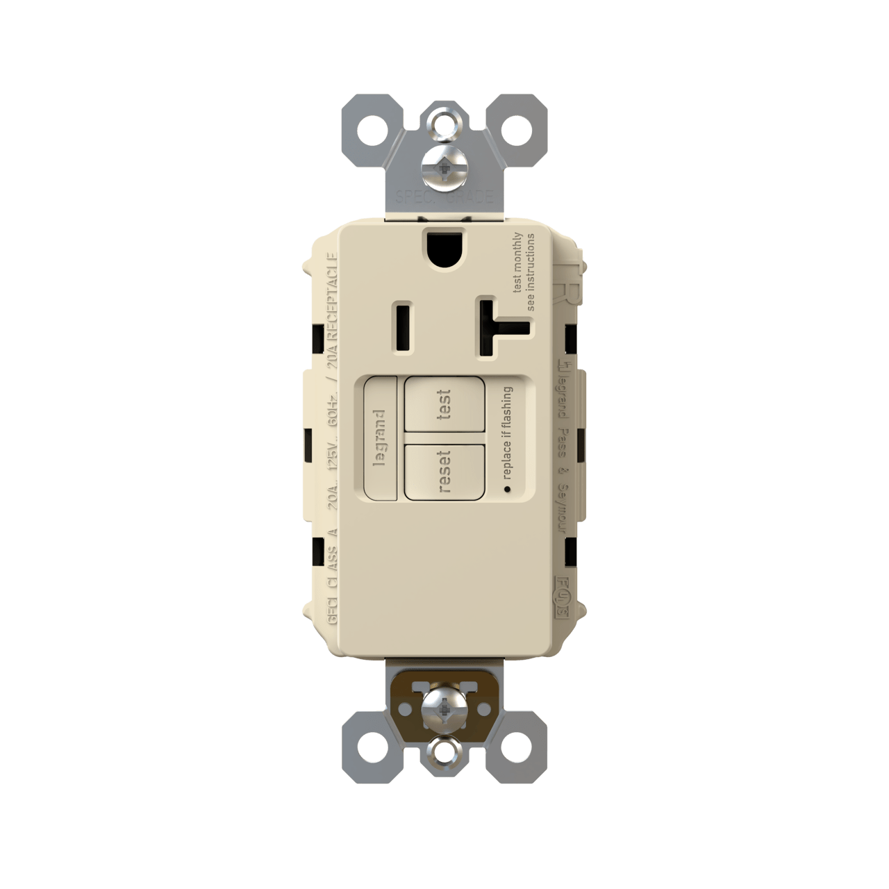 radiant 20A TamperResistant SelfTest Simplex GFCI Outlet