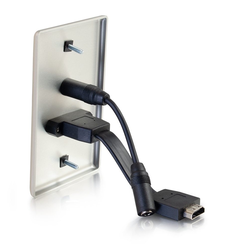 HDMI® and 3.5mm Audio Pass Through Single Gang Wall Plate Brushed