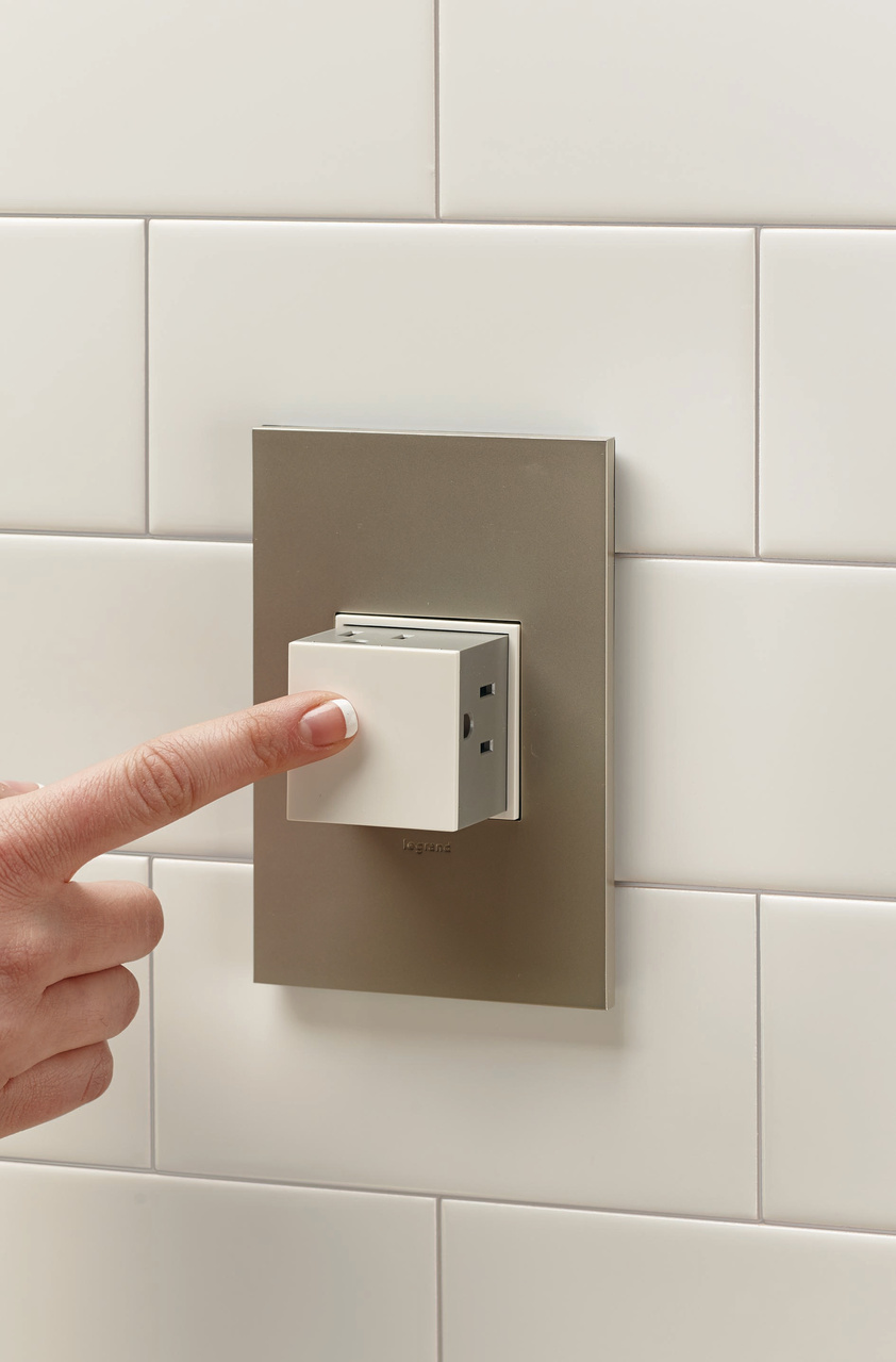 adorne® Brushed Stainless Steel OneGangPlus Screwless Wall Plate