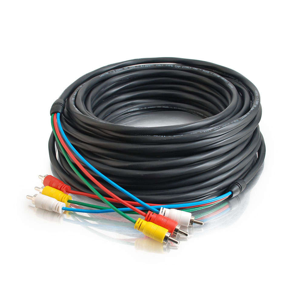 50ft (15.2m) Composite Video and Stereo Audio Cable with Low Profile