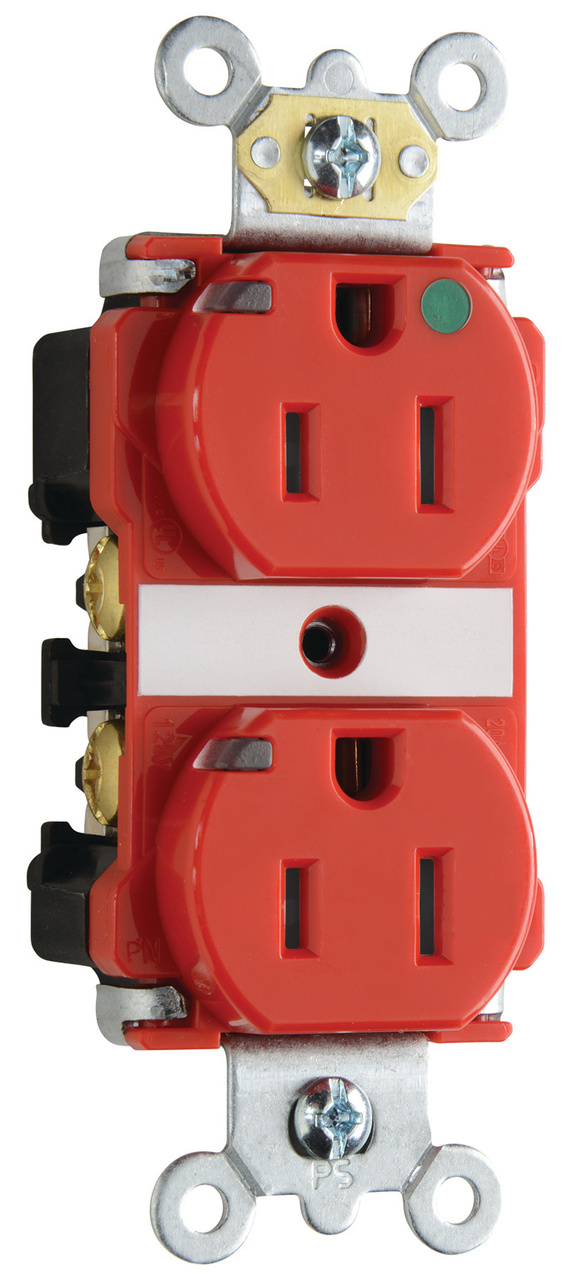 15A HeavyDuty Power Indicating HospitalGrade Receptacle, Red