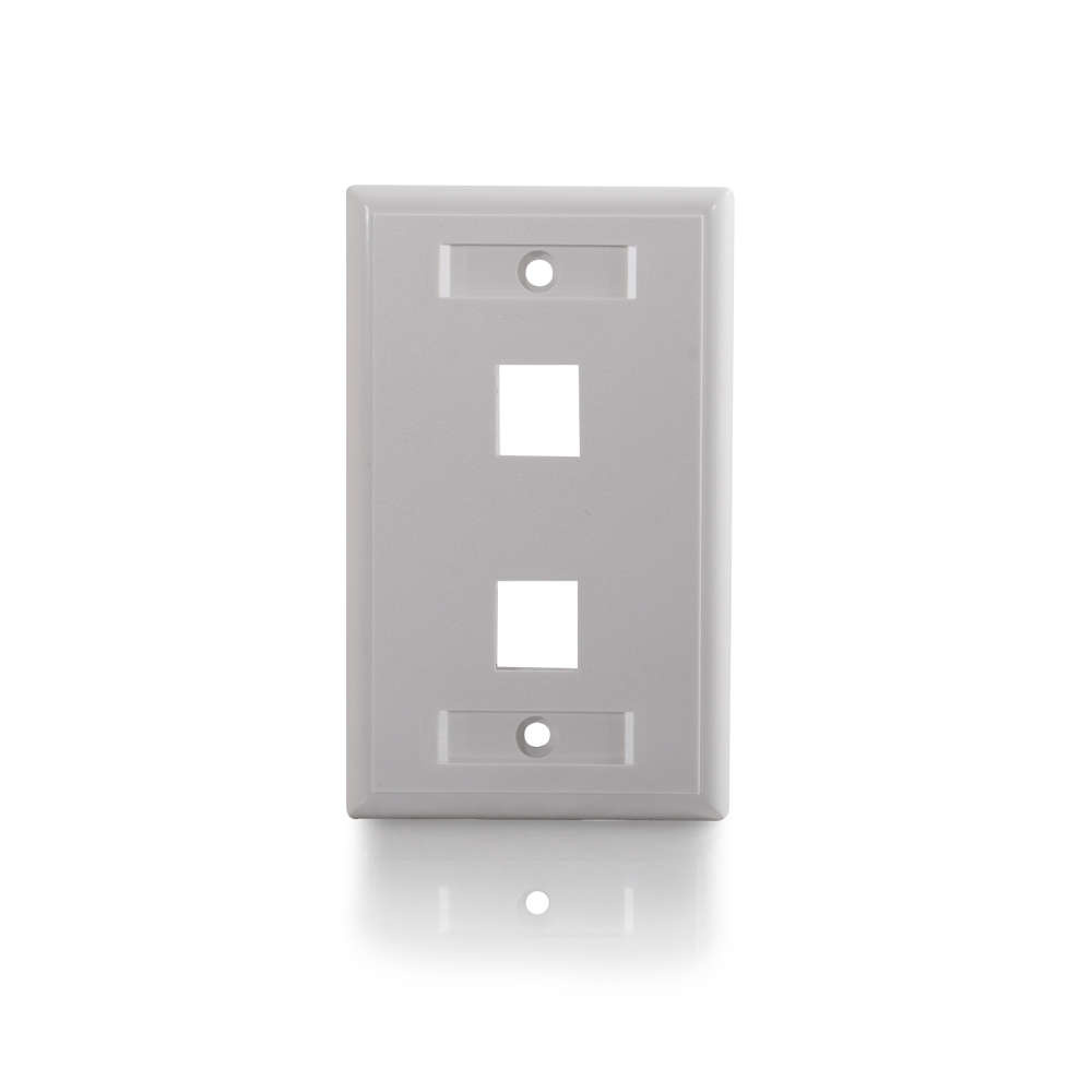 Two Port Keystone Single Gang Wall Plate White Keystone Wall Plates Networking Wall Plates