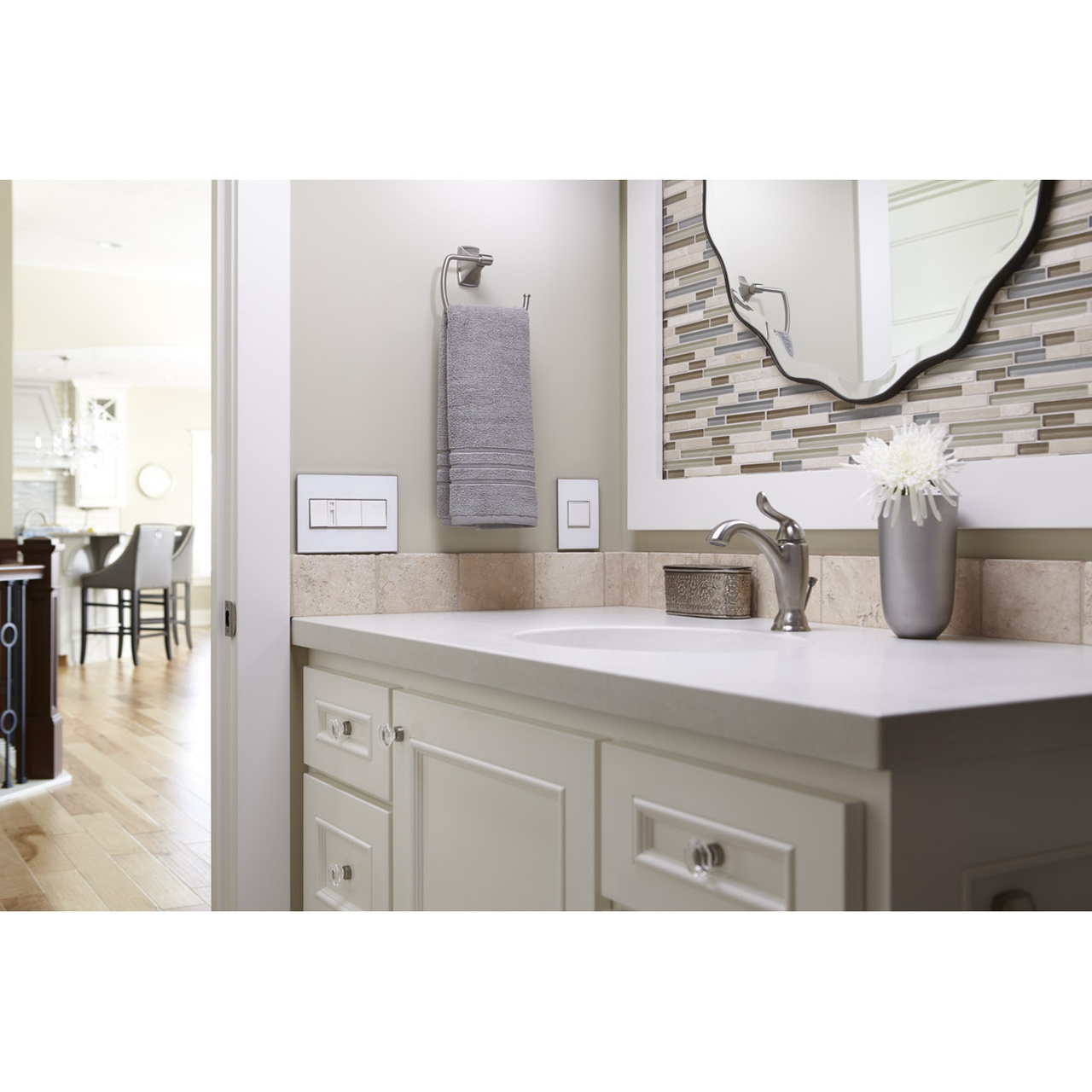 adorne® Mirror White OneGang Screwless Wall Plate Wall Plates