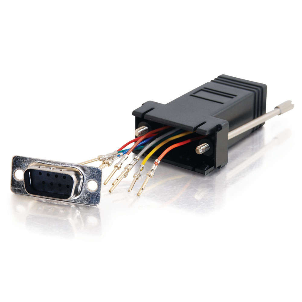 RJ45 to DB9 Male Serial RS232 Modular Adapter Black Serial RS232