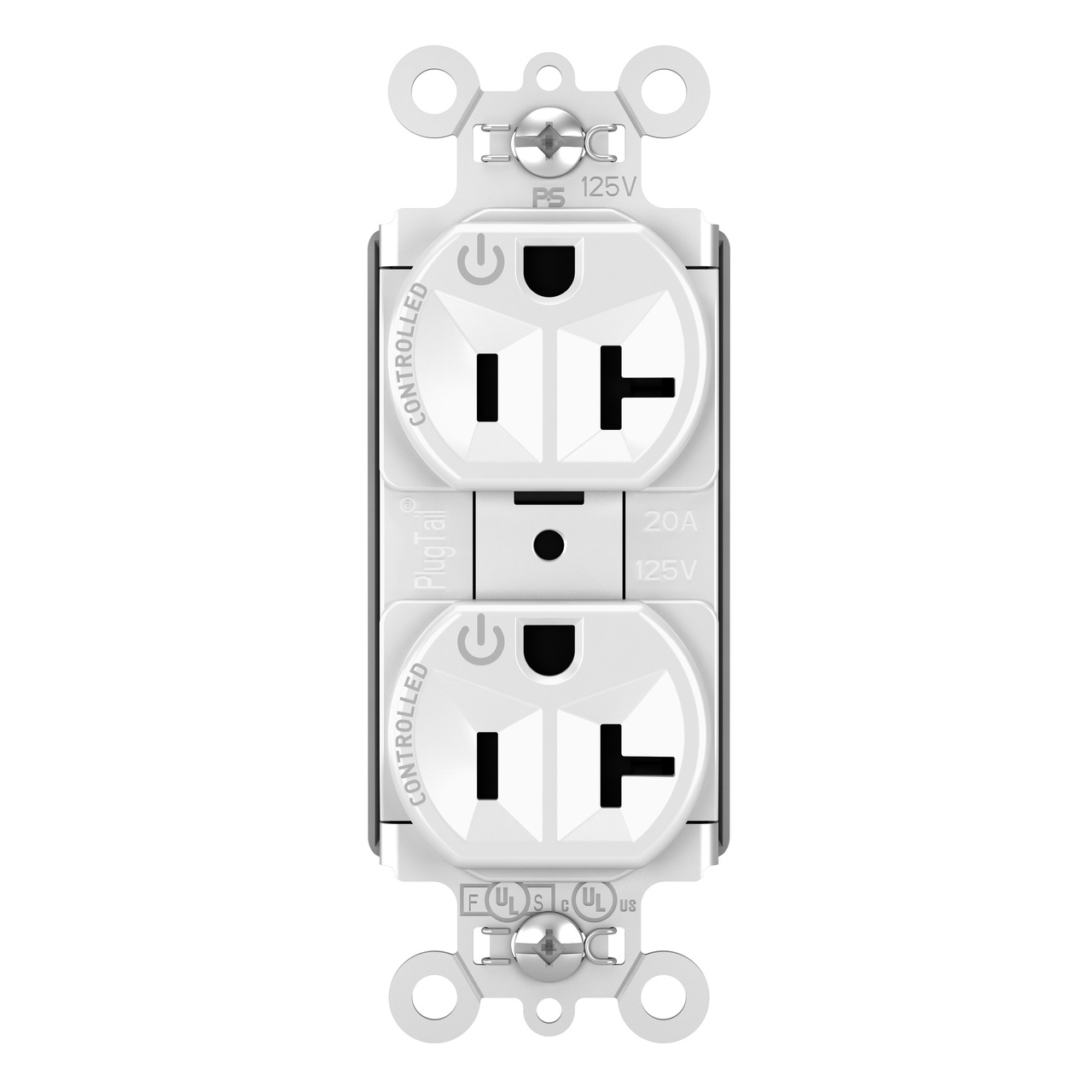 PlugTail® Heavy Duty Spec Grade Plug Load Controllable Receptacle, 20A, 125V, White Commercial