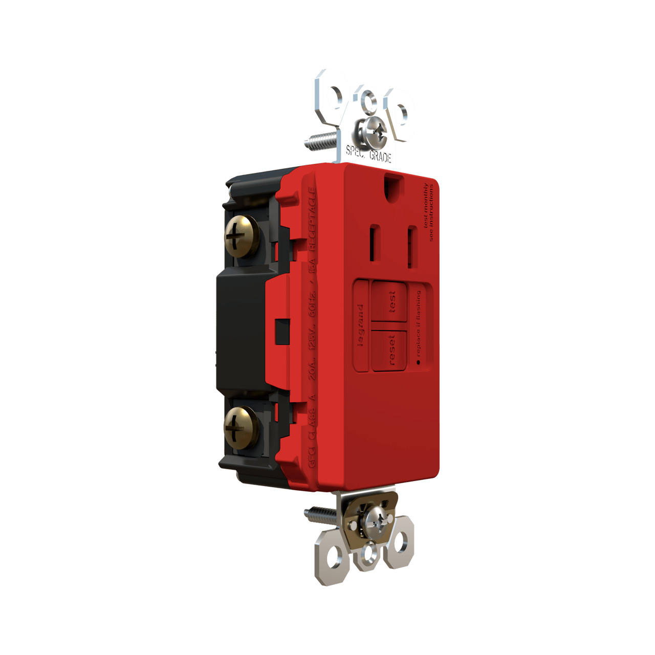 radiant 15A TamperResistant SelfTest Simplex GFCI Outlet