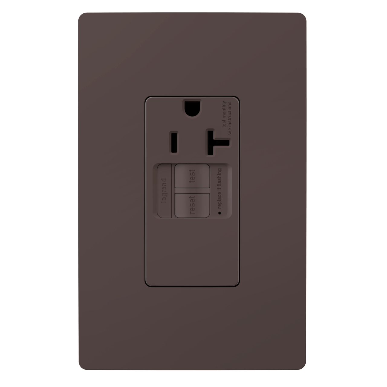 radiant 20A TamperResistant SelfTest Simplex GFCI Outlet