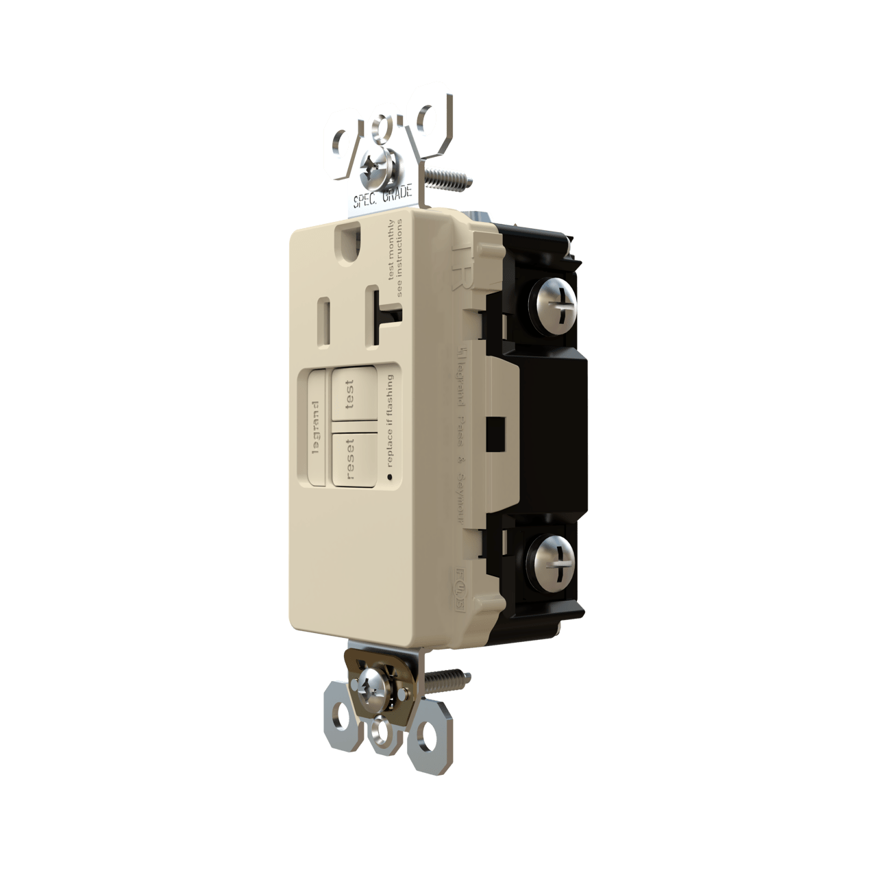 radiant 20A TamperResistant SelfTest Simplex GFCI Outlet