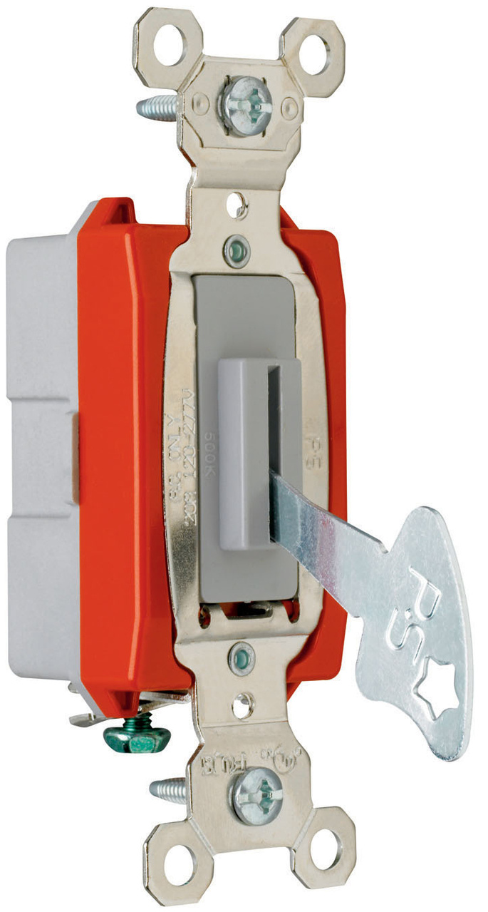 Industrial Extra HeavyDuty Specification Grade Lock Switch Back & Side Wire, Gray Commercial