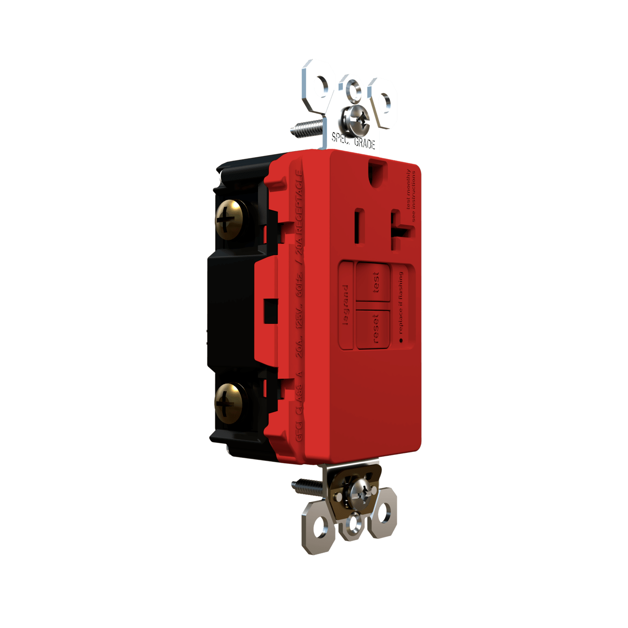 radiant 20A TamperResistant SelfTest Simplex GFCI Outlet