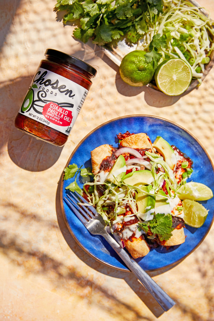 Goat Cheese Enchiladas with Butternut Squash & Baja Crema