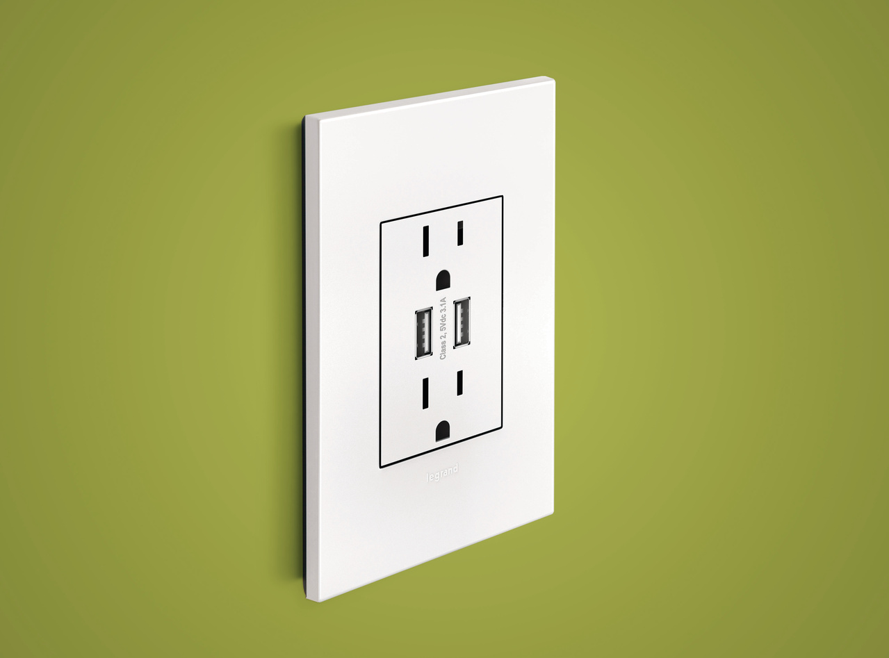 adorne Matte White Screwless Wall Plate with Microban
