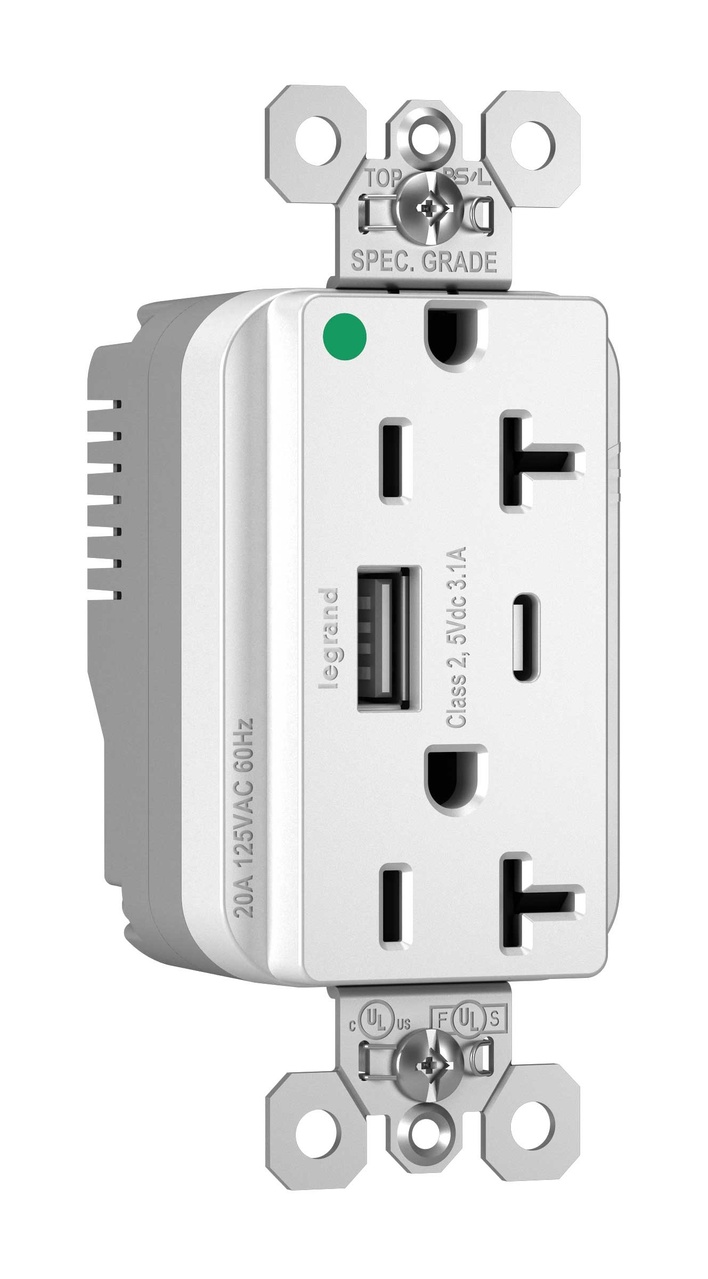 PlugTail Hospital Grade 20A USB Charging Receptacles