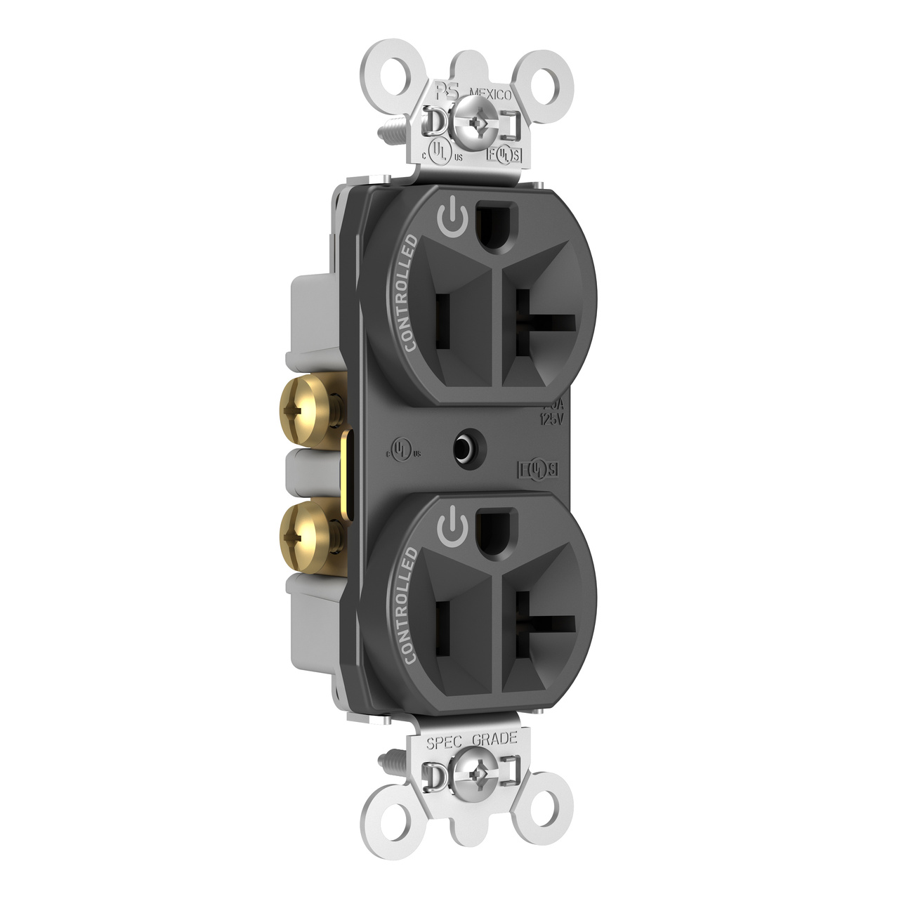 20A, 125V DualControlled Plug Load Controllable Receptacle, Black