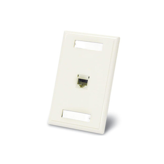 One Port Cat5E RJ45 Configured Single Gang Wall Plate White Single