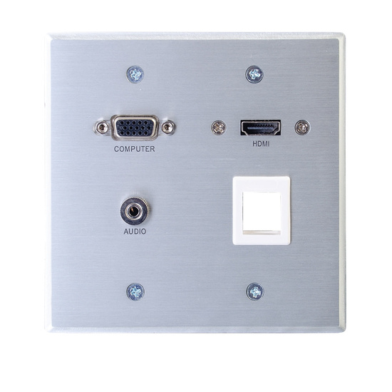RapidRun® VGA + 3.5mm Audio Double Gang Wall Plate with HDMI Pass