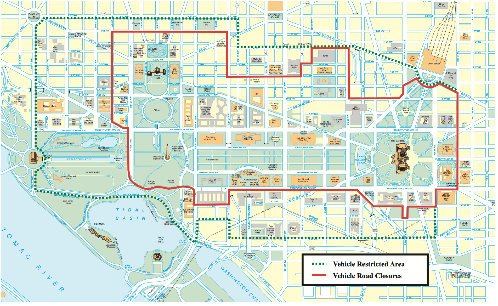 Road Closures For 2017 Presidential Inauguration In Washington, DC