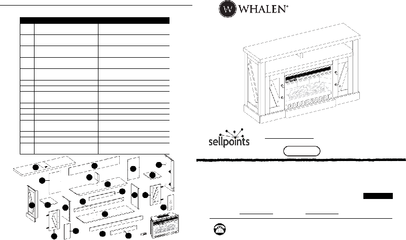 Whalen WSLWFP546 Indoor Fireplace Operation & user’s manual PDF View