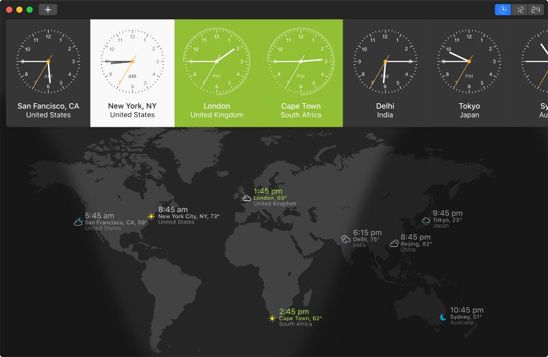 World Clock Pro a fancy international time zone converter