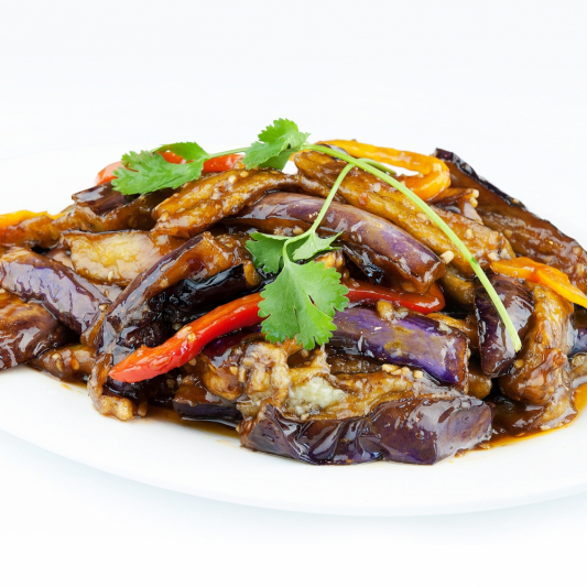 Eggplant in Oyster Sauce 80 ATE Indo Chinese Fusion House