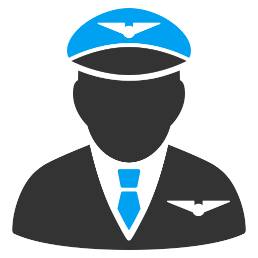 Airman, captain, conductor, crew, navigator, pilot, steward icon
