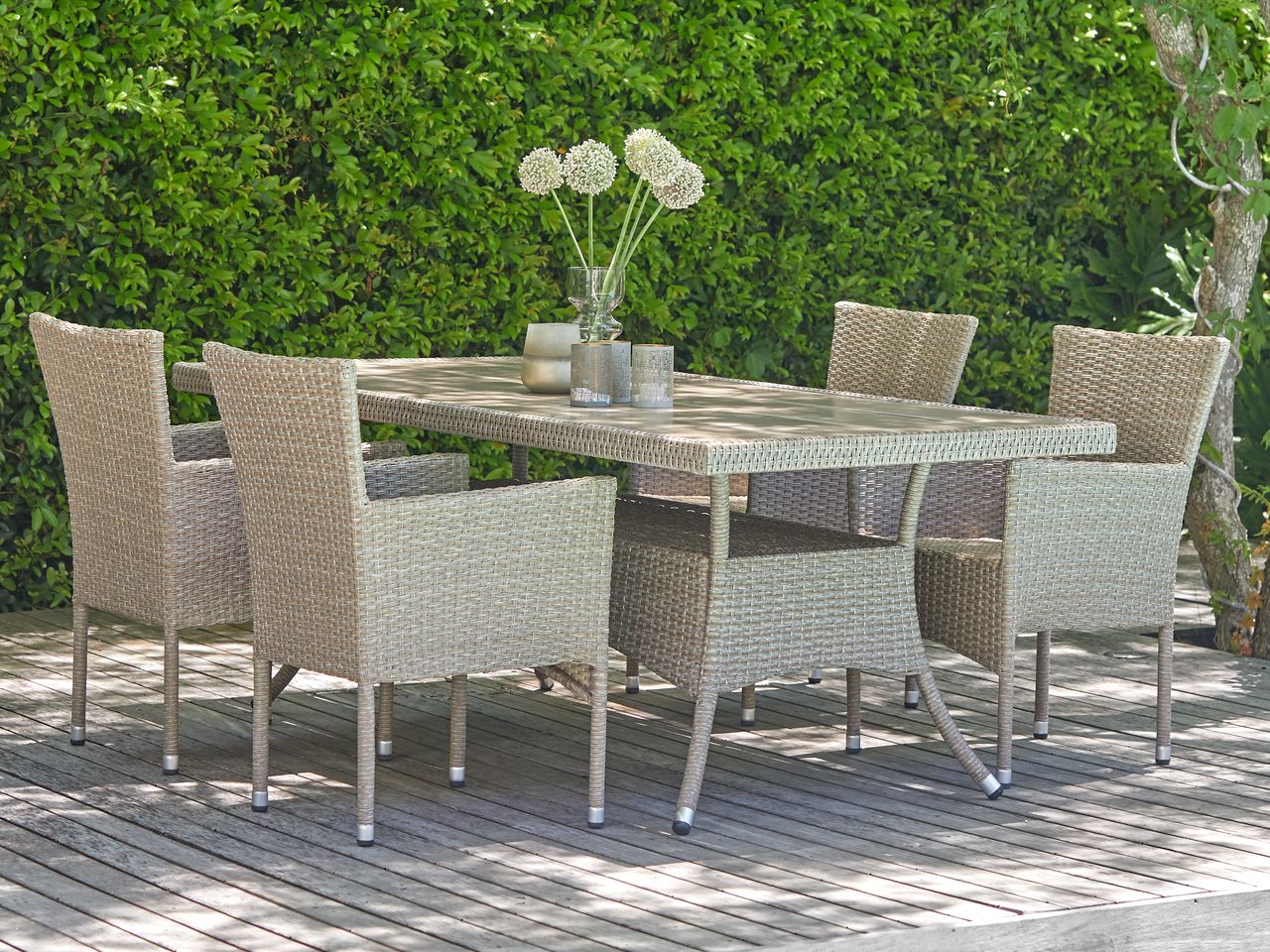 STRIB L200 table + 4 AIDT chair natural JYSK