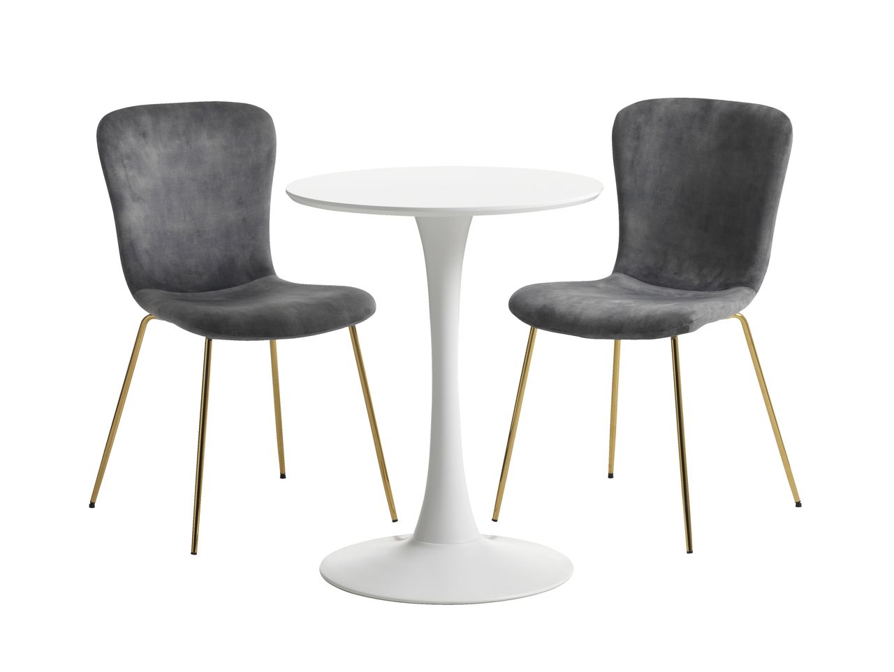 RINGSTED Ø60 hvid + 2 EJERSLEV velour JYSK