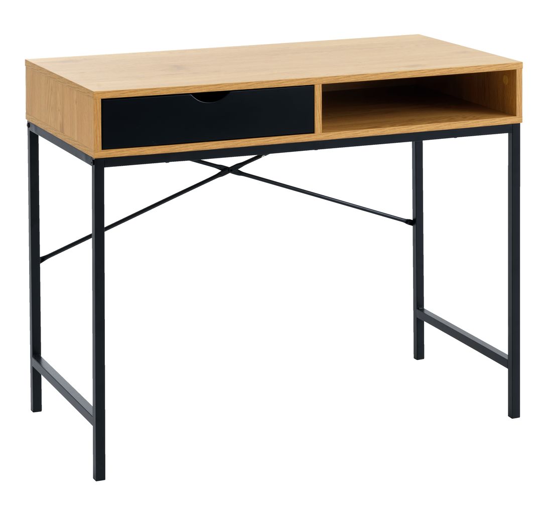 Desk TRAPPEDAL 48x95 oak/black JYSK