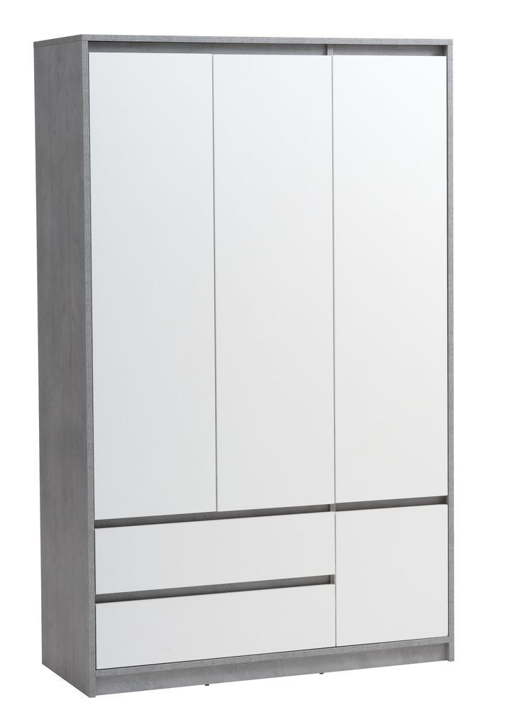 Armoire BILLUND 119x193 blanc/béton JYSK