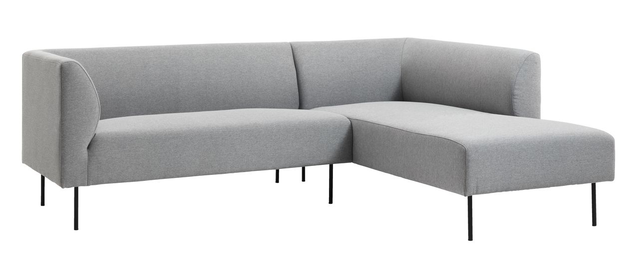 Bank KARE chaise longue rechts lichtgrijs JYSK